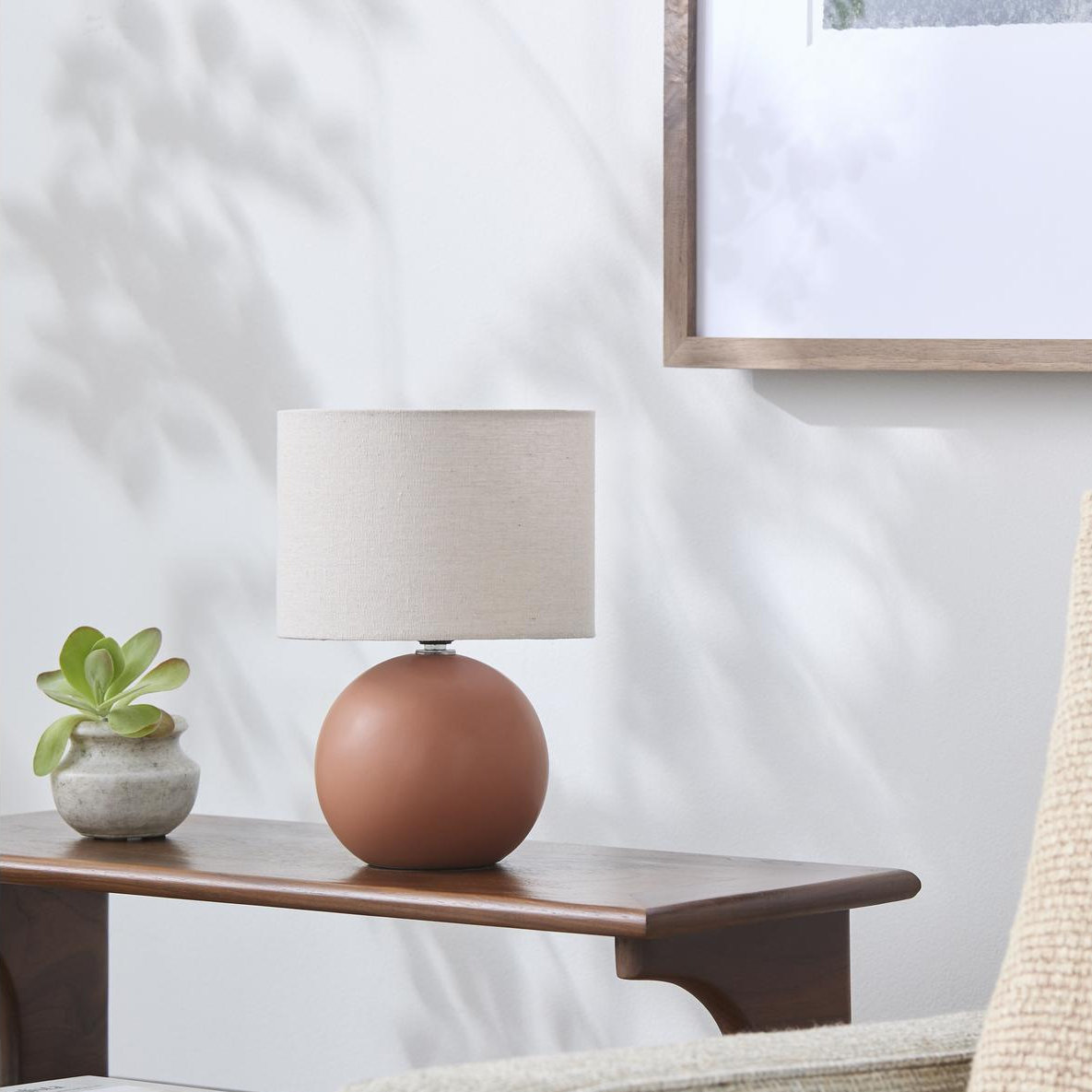 Pramit Ceramic Table Lamp, Burnt Orange