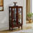 Curio Cabineted Curio Diapaly Cabinet With Adjustable Shelves And Mirrored Back Panel, Tempered Glass Doors (3 Tier), (E26 Bulb Not Included)-1678576257
