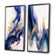 «Blue and Gold Splash Paint», 2 pièces sur toile-122462088-122462103