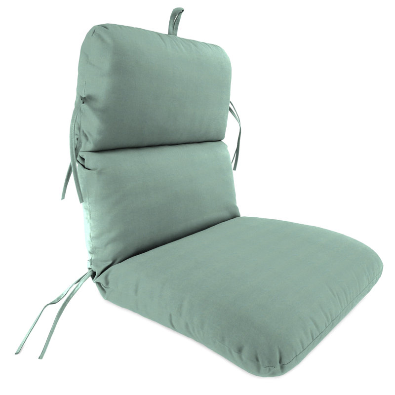 22" x 45" Sunbrella Outdoor Chair Cushion with Ties and Loop, Spa Mint Green