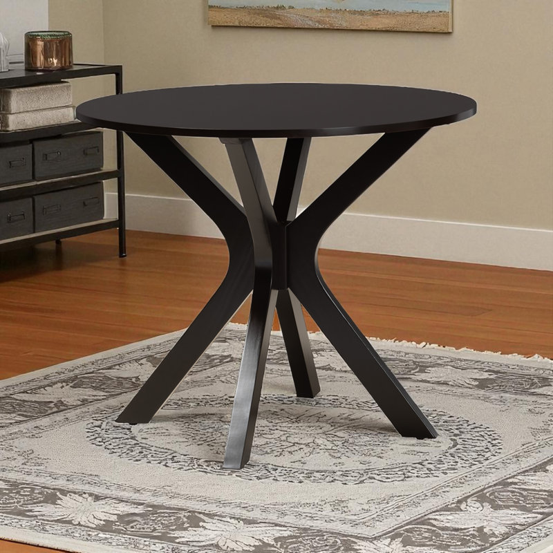 Cassia Round Top Dining Table with Dark Brown Finish, 29.85'' H X 34.16'' W X 34.16'' D, 29.71"H x 34.13"L x 34.13"W