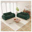 Ensemble de canapé 2 pièces à assise profonde en velours vert, canapé 2 + 2 places confortable, mobilier de salon moderne sans assemblage-1019968513