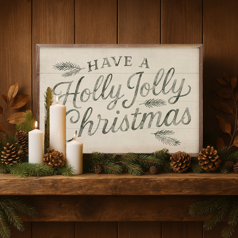 Have A Holly Jolly Christmas, H 10 po x l 16 po, Blanc