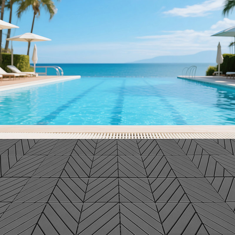 Carreaux de terrasse en plastique emboîtables, Gris