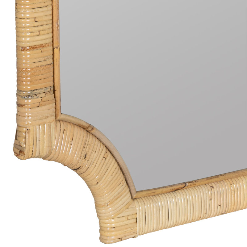 Lina Flat Rattan Mirror