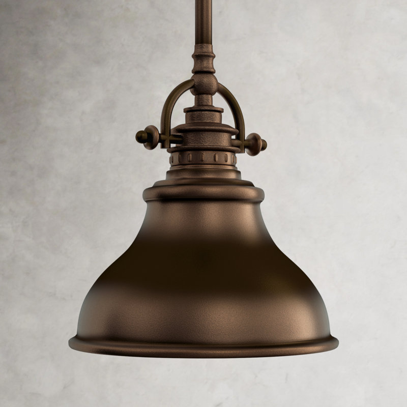 1 - Light Single Pendant, Palladian Bronze, 9" H x 8" W x 8" D