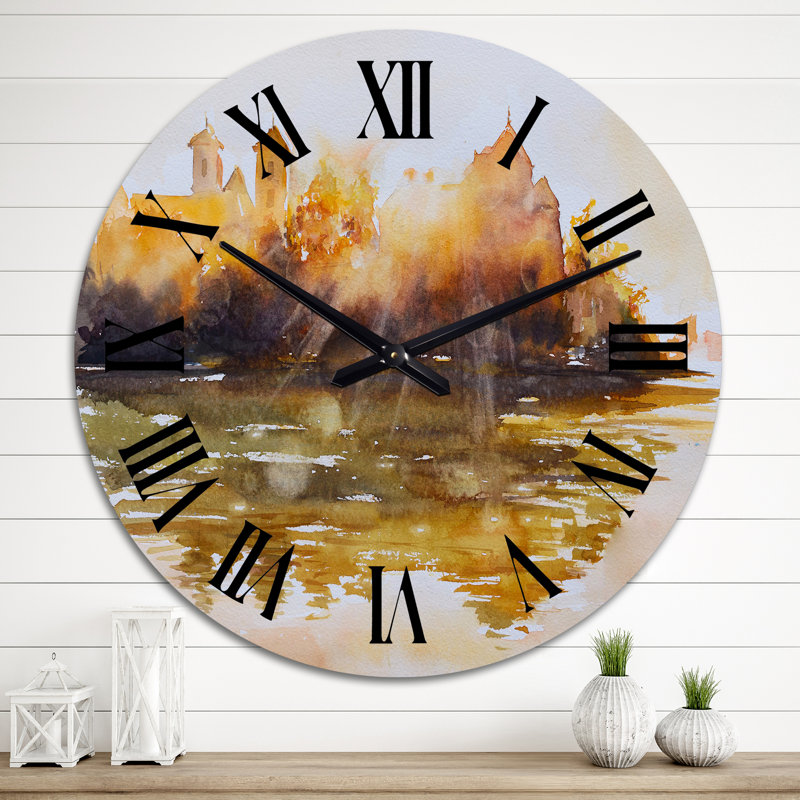 Benedictine Monastery at Sunrise - Vintage Wall Clock, Medium