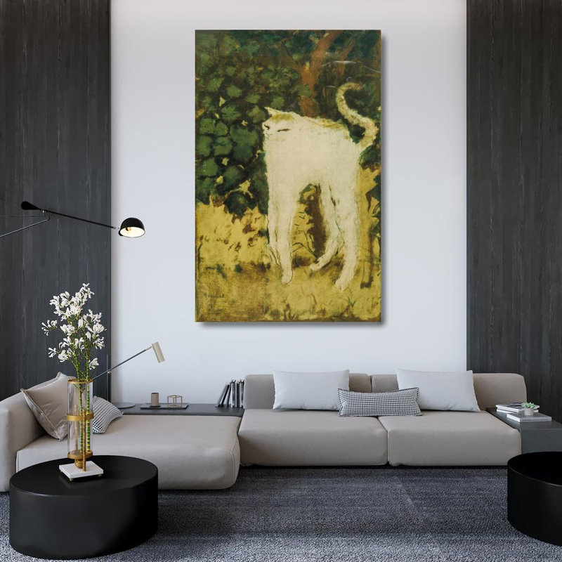 Le chat blanc, H 48 po x l 31 po