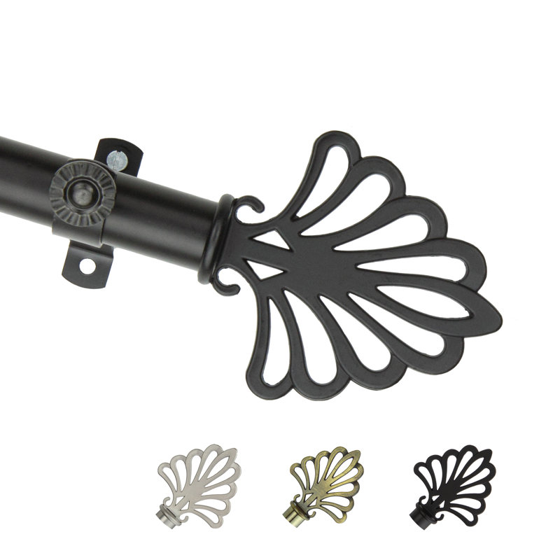 Tringle à rideaux simple Rimmer, De 28 po à 48 po de largeur, Noir