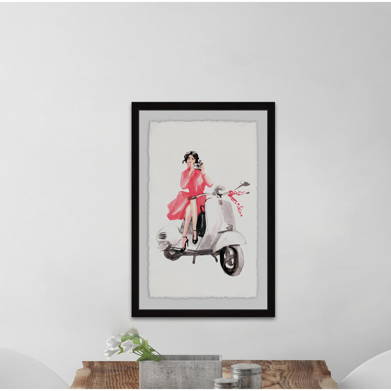 Photo Scooter - Single Picture Frame Painting, 46 cm H x 30 cm W