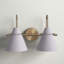 Salem 2-Light Dimmable Brass/Gray Vanity Light