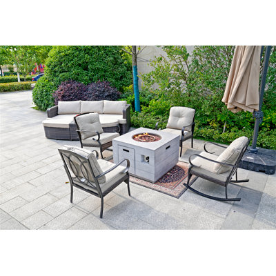 Ensemble de conversation modulaire avec coussins 5 pièces Danni-Shey