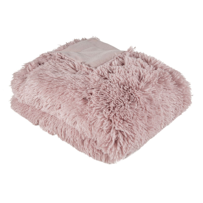 Garran Polyester Solid Colour Bedspread, W170 x L210cm, Powder Rose