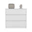 Commode Maldus, trois tiroirs, finition blanche