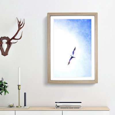 Flying Seagull Abstract - Picture Frame Painting Print