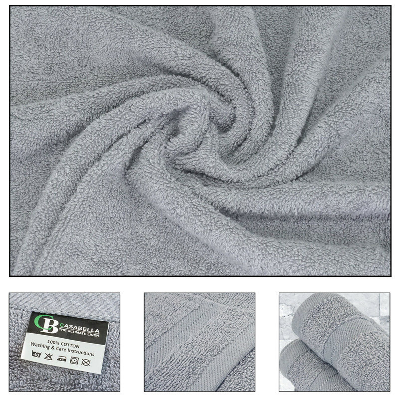 Casabella Luxury Face Towel, Silver
