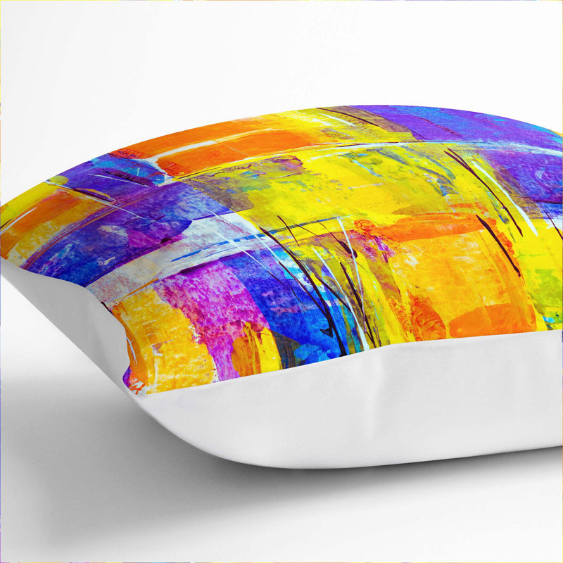 Abstract Square Throw Cushion, 40 x 40 cm, White