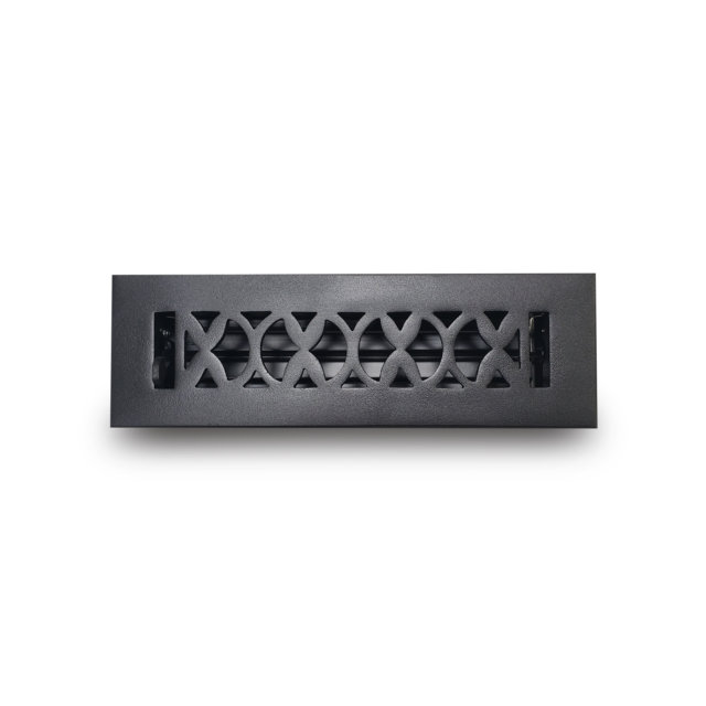 Grille de plancher en métal, Black, 10" L x 2" W x 2.35" H