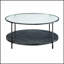 Ensemble de table d'appoint moderne 2 pièces avec plateau en verre trempé et finition en métal noir, parfait pour les salons élégants