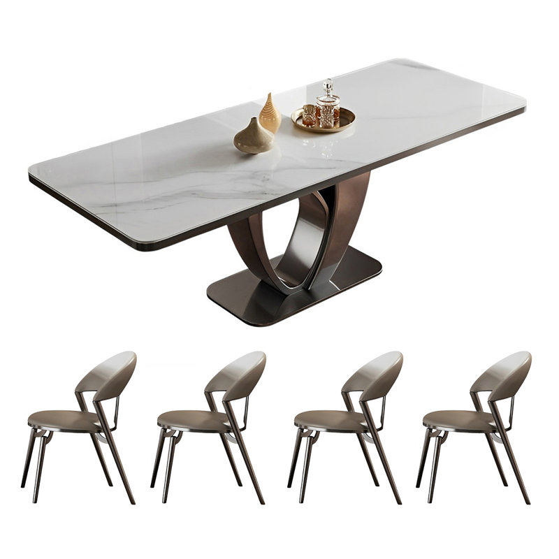 Ensemble de table et de chaises rectangulaires Home Rock, H 29,52 po x L 78,74 po x l 35,43 po