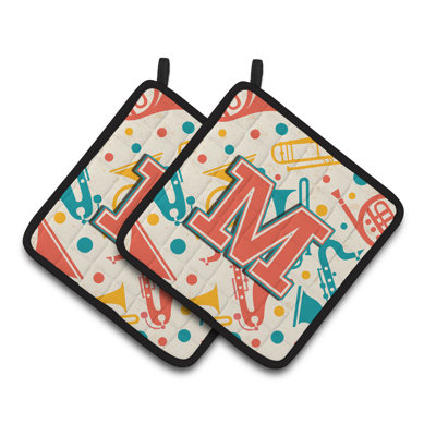 Instruments de musique rétro Potholder