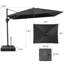 Parasol de patio rectangulaire en porte-à-faux 12 pi x 9 pi avec base lestée - déplaçable sans effort par une seule personne-993867897