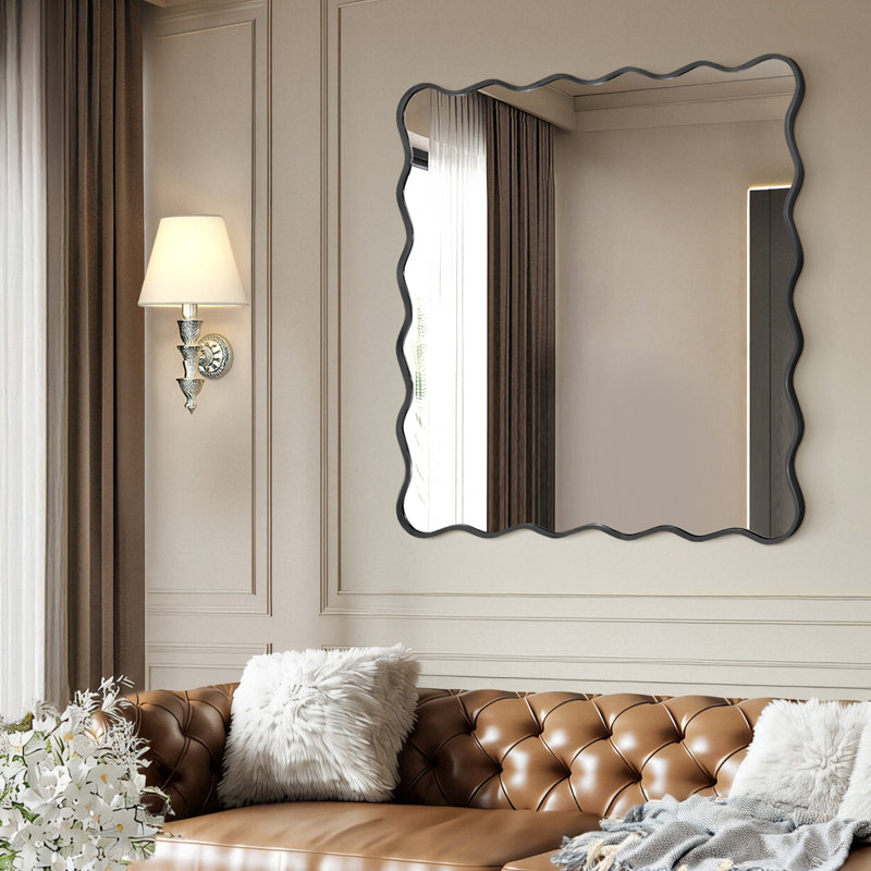 Miroir mural, Noir, 36 po x 36 po