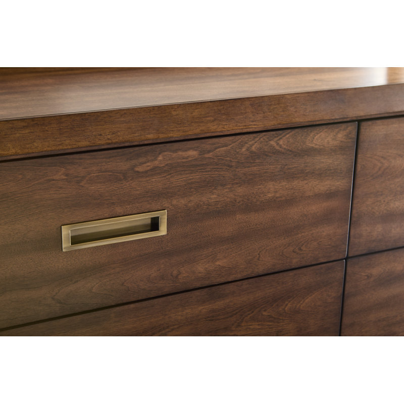 Commode double en bois massif à 6 tiroirs 64 po Amott