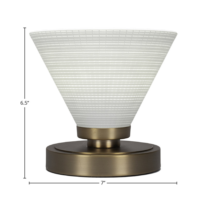 Lampe d'appoint Aneka montrée avec verre matriciel de 7 po, Blanc, Laiton New Age
