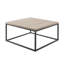 Table basse avec repose-pieds gris en chêne français, 30 po x 30 po, plateau en bois aggloméré de 1,2 po d'épaisseur, structure en acier industriel, décoration de salon