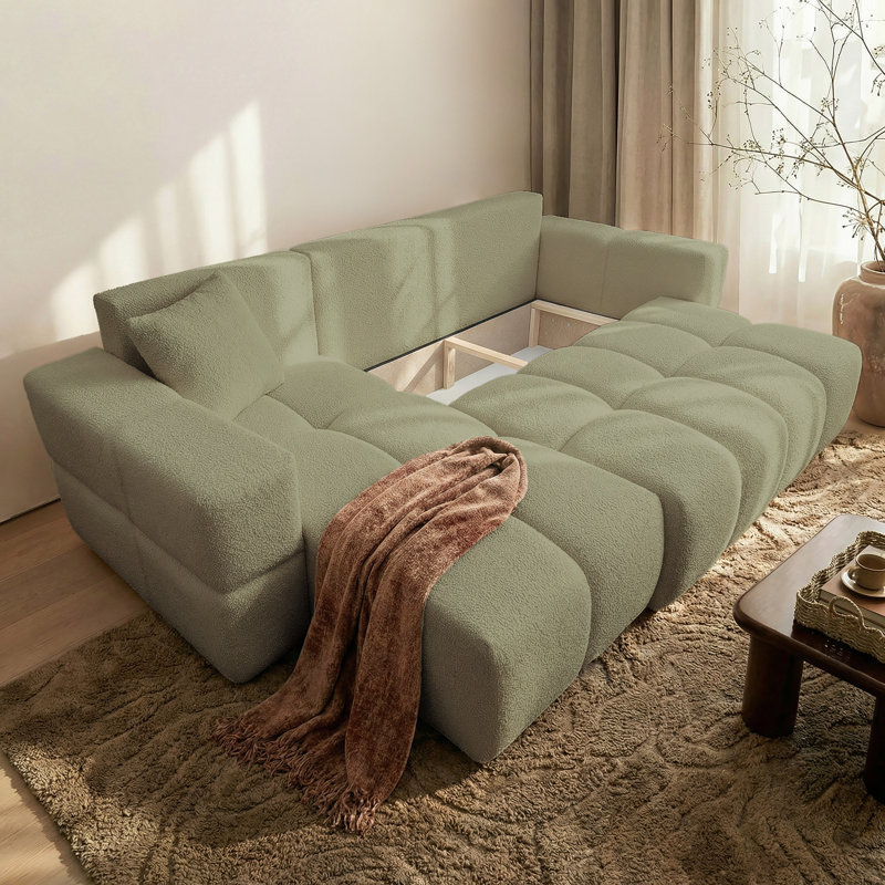 4 Seater Sofa Bed, Green