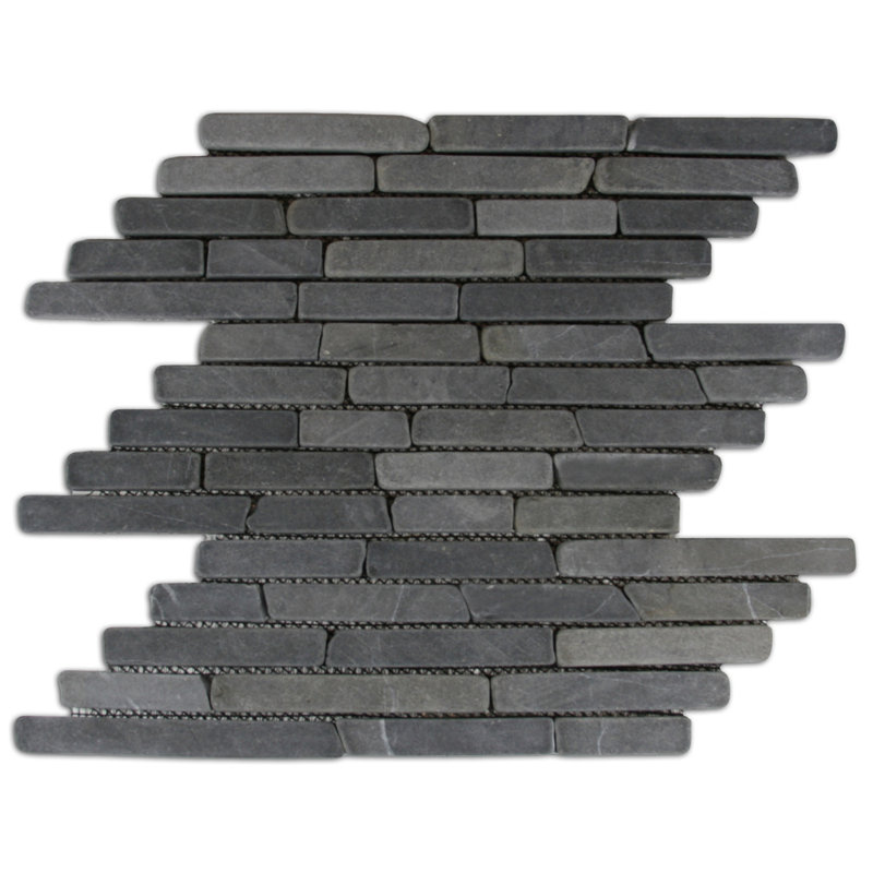Gambia Random Sized Natural Stone Mosaic Tile in Gray - Water-Resistant and Matte - 1 Sq Ft