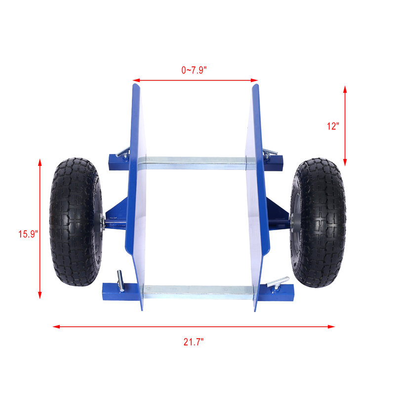 Chariot à panneau 600 lb Roues pneumatiques, Bleu