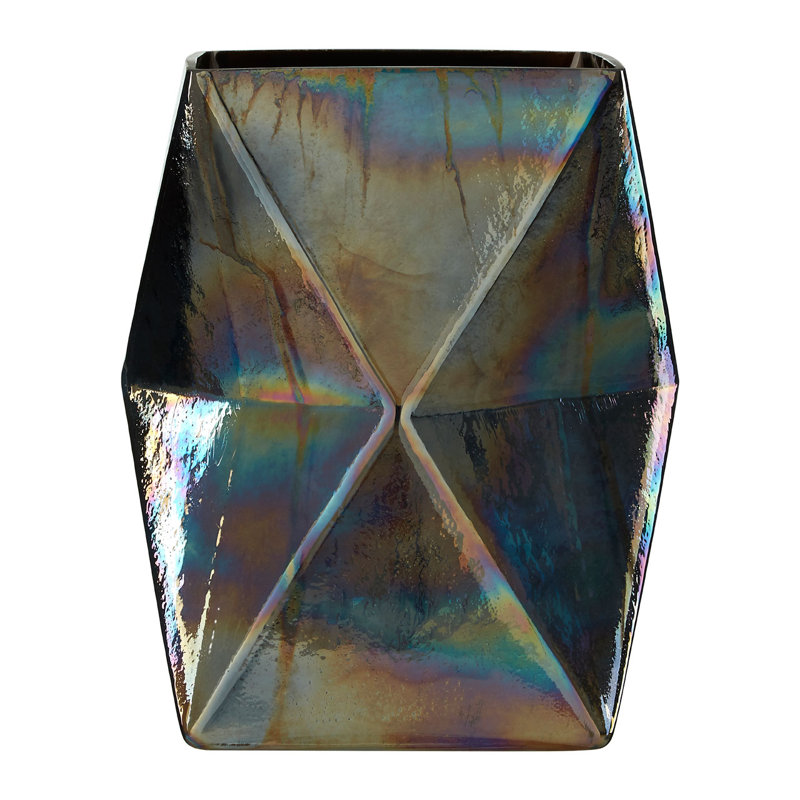 17cm Glass Tabletop Tealight Holder, 23cm H x 19cm W x 19cm D