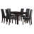 Acadian 7-Piece Dining Set with Solid Hardwood Table and 6 High-Back Upholstered Chairs-519916651