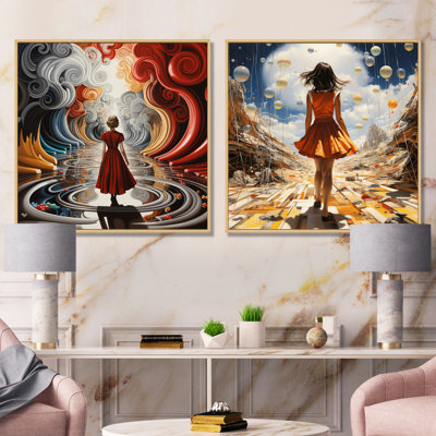 Fantasy Alices «Journey To The Wonderland I», ensemble de 2 décorations murales fantaisie