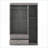 Chests &amp; Wardrobes | 3-Door Mirror Wardrobe with Full-Length Mirror, Gray MDF-1146470690