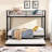 Twin Over Metal Bunk Bed With Trundle, Black - Modern Bedroom Addition For Comfort, Space Saving Design, Steel Frame, Quiet And Stable Performance, Safe Stairs, Simple Assembly Process, No Box Spring-1219448988