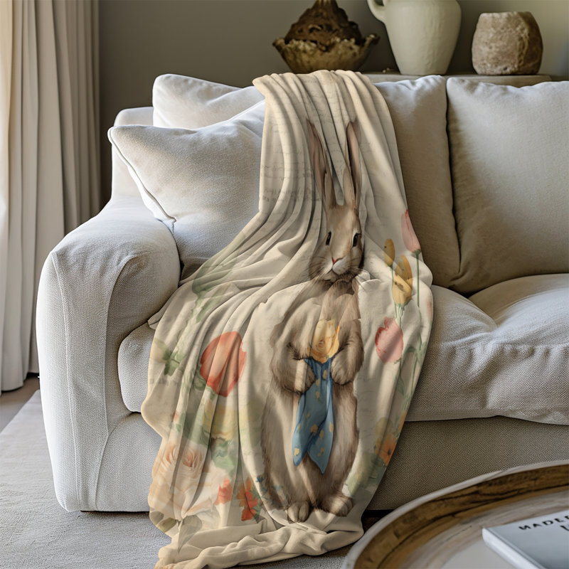 Vibrant Bloom Waltz - 1 pièce Sherpa Premium - reproduction d'art luxueuse, Grand lit