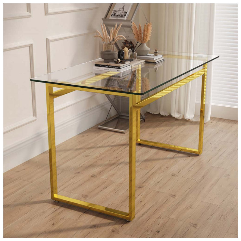 Table de salle à manger rectangulaire en verre 51 po - Verre trempé de 0,31 po