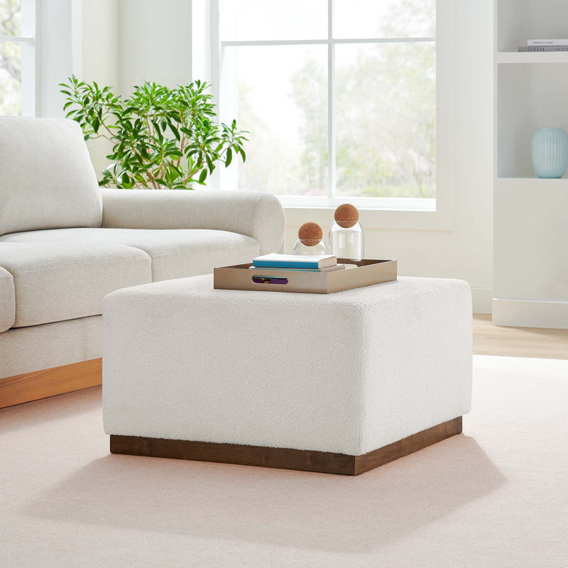 Modway Tilden Upholstered Ottoman, Cloud Boucle