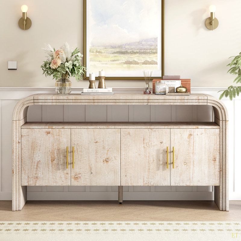 Élégant buffet avec placage de sapin traité, convenant à l'entrée, au couloir, au salon, au vestibule, au couloir