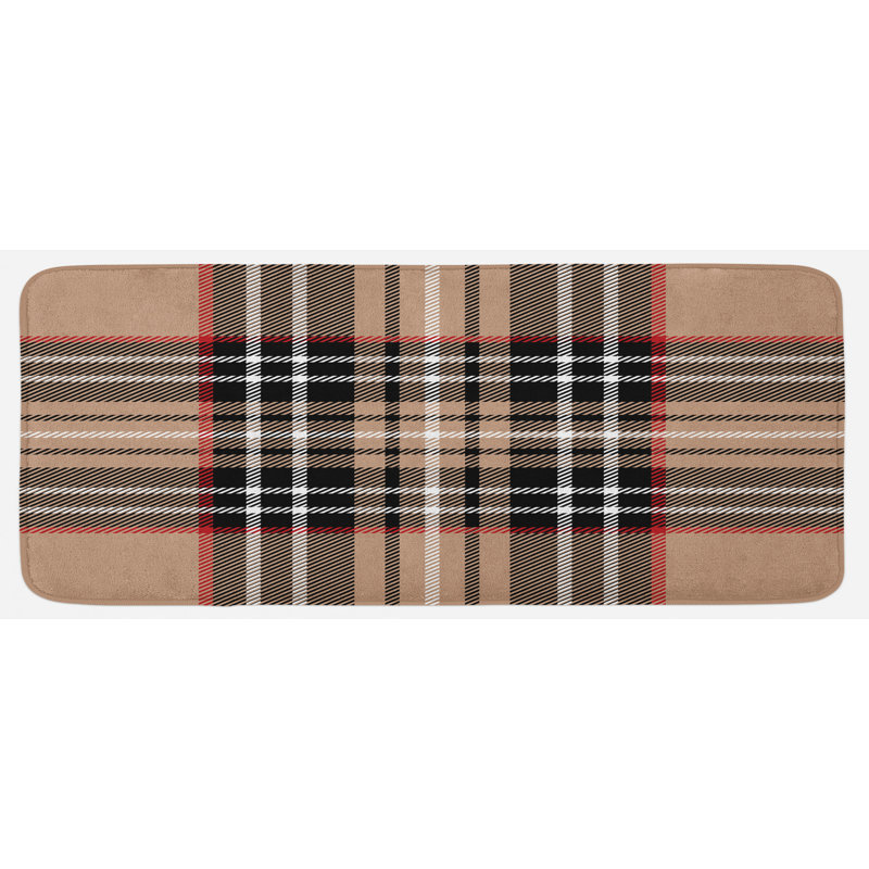 Tapis de cuisine classique à motif géométrique en tartan classique