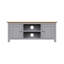 Daris 2 Door TV Cabinet Unit. 110cm Wide. For Screens Up To 50". Solid Oak Top. Fully Assembled.-798201677