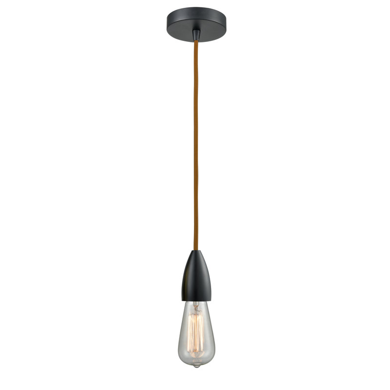 Cecile 1 - Light Single Pendant, Matte Black/Copper