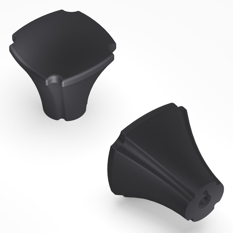 Veranda Collection 1-1/8 Inch Square Knob, Matte Black