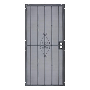 Grisham Iron Security Screen Door Conveys, Black