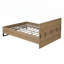 Structure de lit en bois d'ingénierie avec accents contemporains et tête de lit géométrique, pour les chambres à coucher modernes et traditionnelles-1260089972