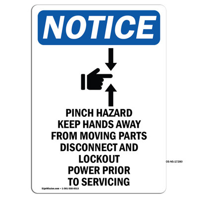 Pinch Hazard Keep Sign with Symbol