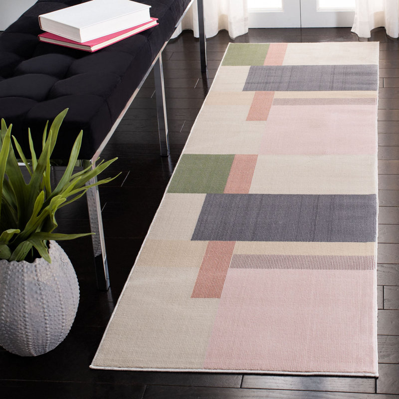 Aslin Geometric Ivory Area Rug, Rectangle 8' x 10'